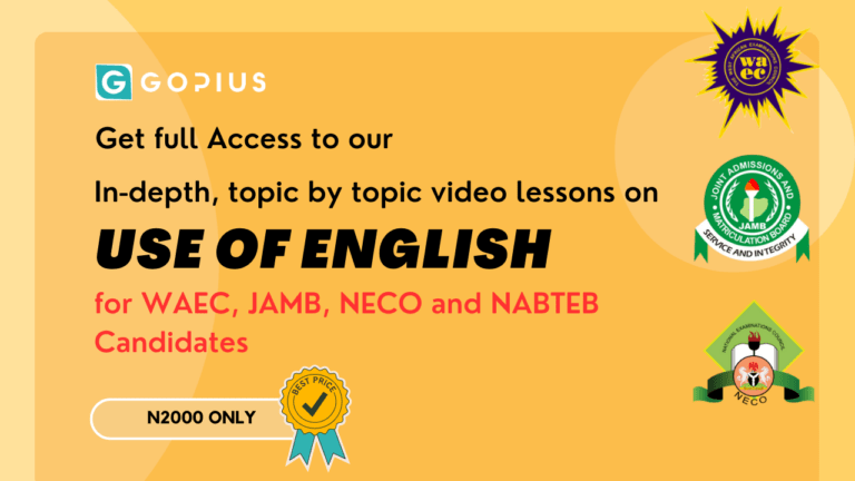 Pass Use of English with our Online Video Lessons for JAMB, WAEC, NECO and NABTEB Candidates