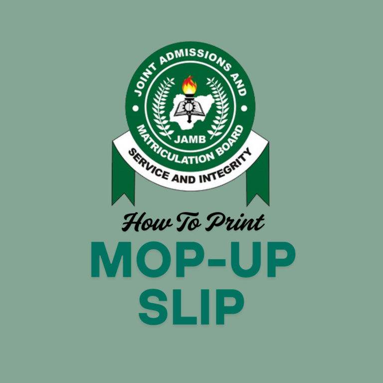 How to Print Your 2026 JAMB Mop-Up Exam Slip Online (Step-by-Step)