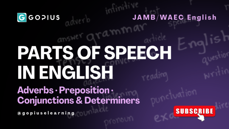 Parts of Speech Explained — Adverbs, Prepositions, Conjunctions & Determiners (JAMB/WAEC)