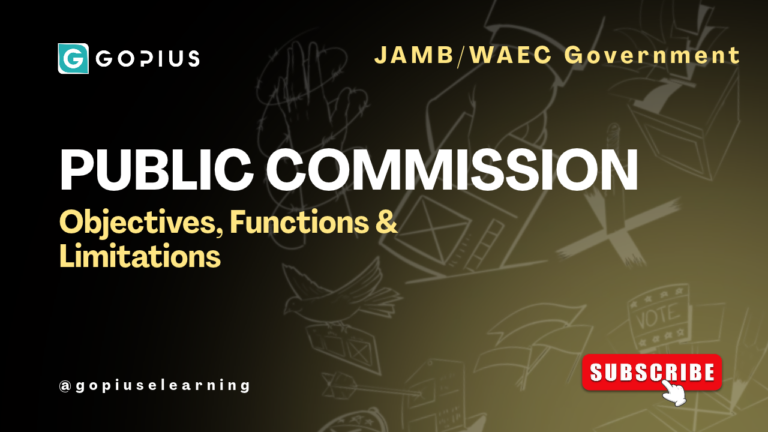 Public Commission Explained — Objectives, Functions & Limitations (JAMB/WAEC Government)