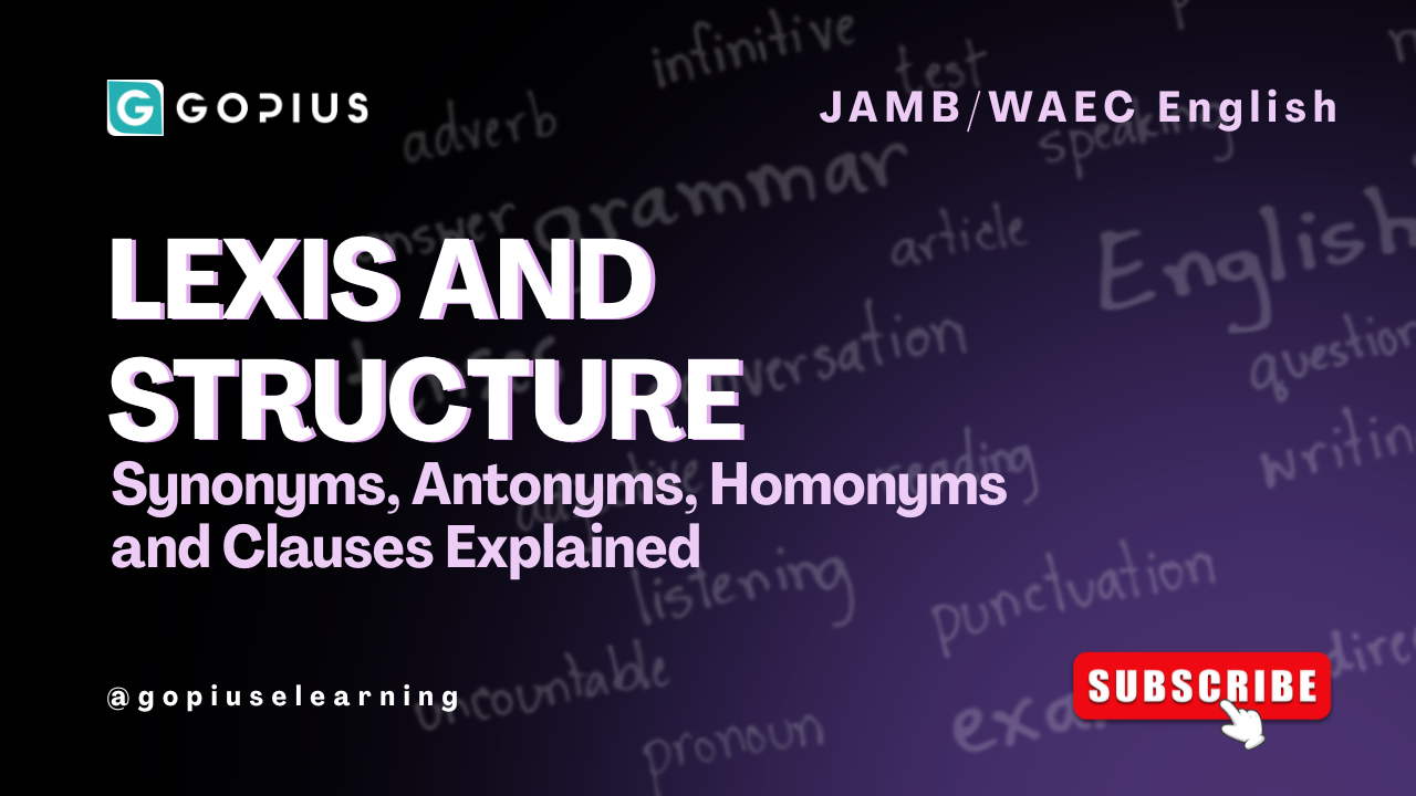 Lexis and Structure: Synonyms, Antonyms, Homonyms and Clauses Explained